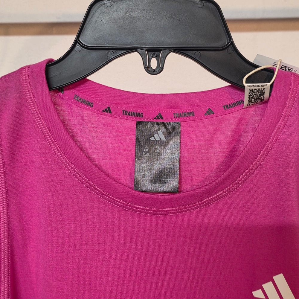 NWT Adidas Womens 2XL Training Cropped Tank Top Pink JL7680 Workout Summer - Picture 5 of 9